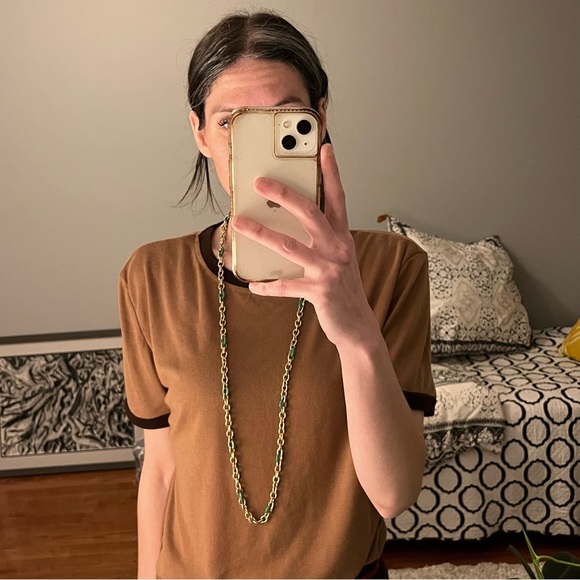 🏷️🎉🆕 j. crew • gold & green chain link layering necklace - Picture 6 of 11